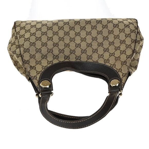 GUCCI Logo GG Pattern Shoulder Bag Canvas Leather Brown GHW Italy 76YH745 - Picture 5 of 14